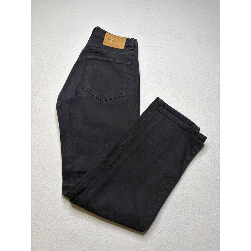 Calvin Klein Jeans Women 7‎ Black Straight Leg Vintage 90s Mom Jeans High Rise